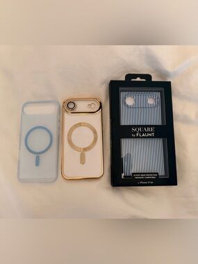 MagSafe Compatible iPhone Air Case - Flaunt & White Gold & Blue Bundle